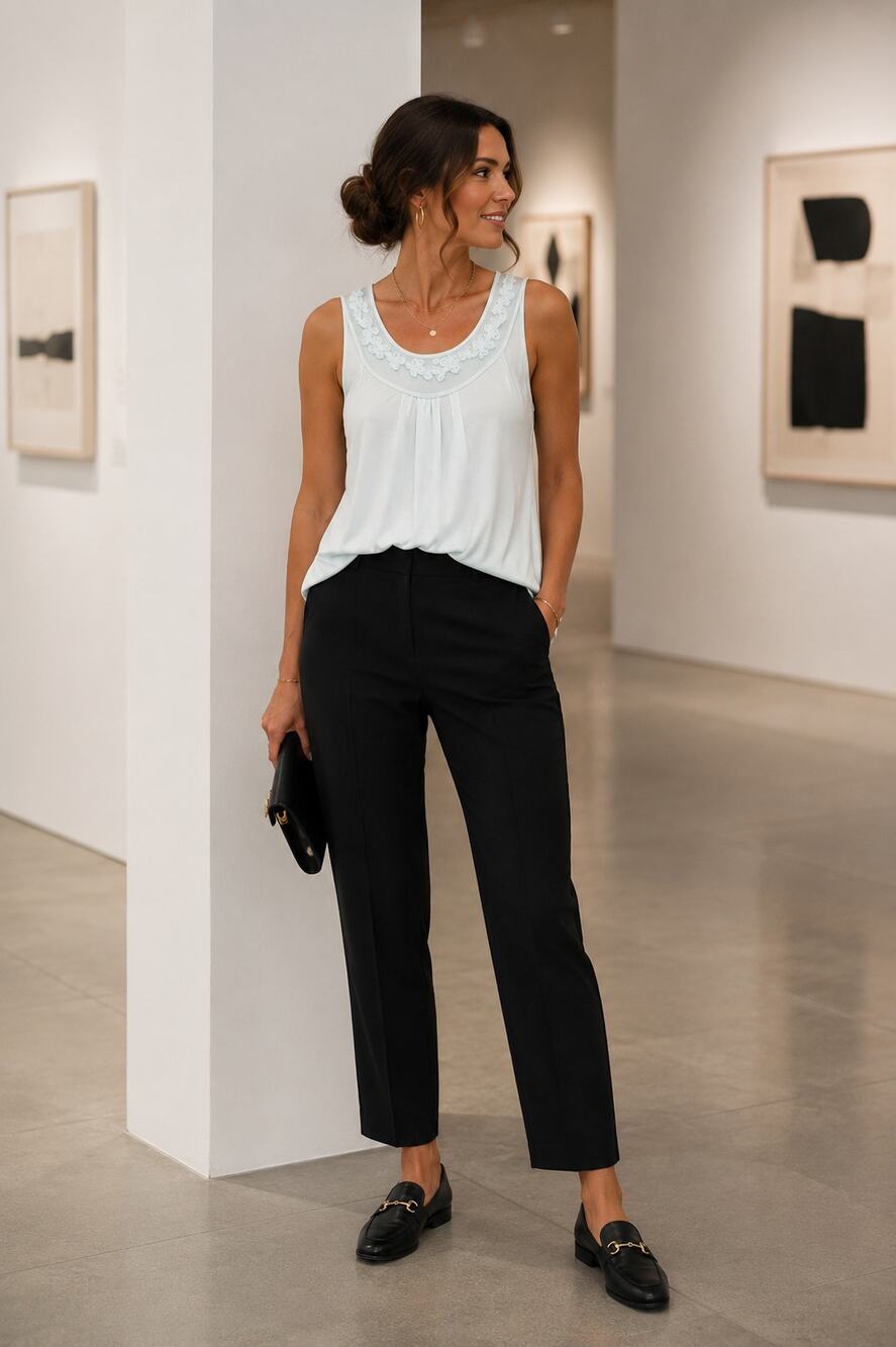 Willi Smith NWT White Embellished Sleeveless Tunic Tank Top Large